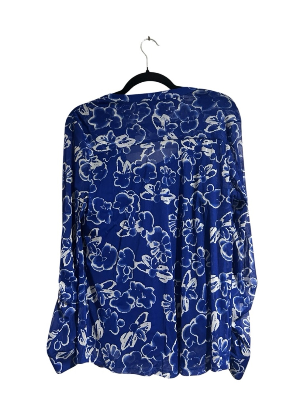 I.N.C. International Concepts Blue and White Floral Blouse XL - Picture 3 of 7